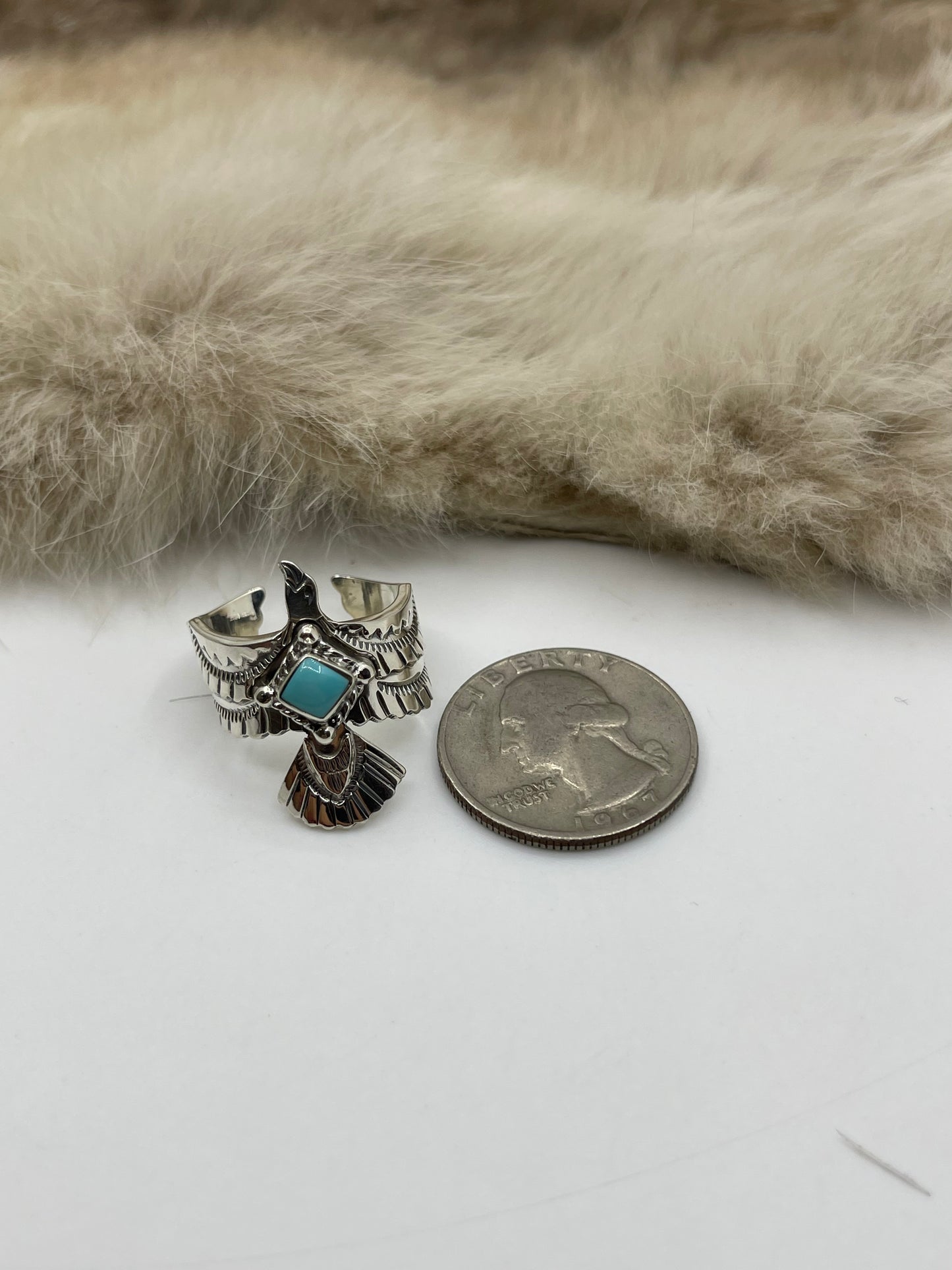 6.5 Semi-Adjustable Thunderbird with Turquoise by Jeremy Delgarito, Navajo