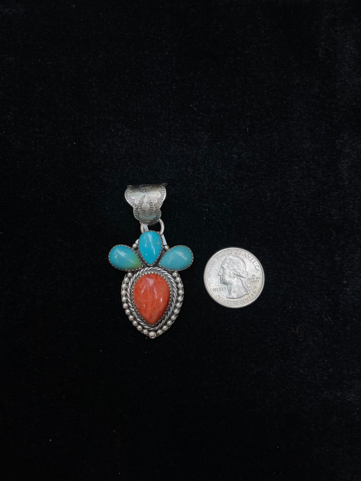 Spiny Oyster Shell & Turquoise Pendant by Zia 12mm bale