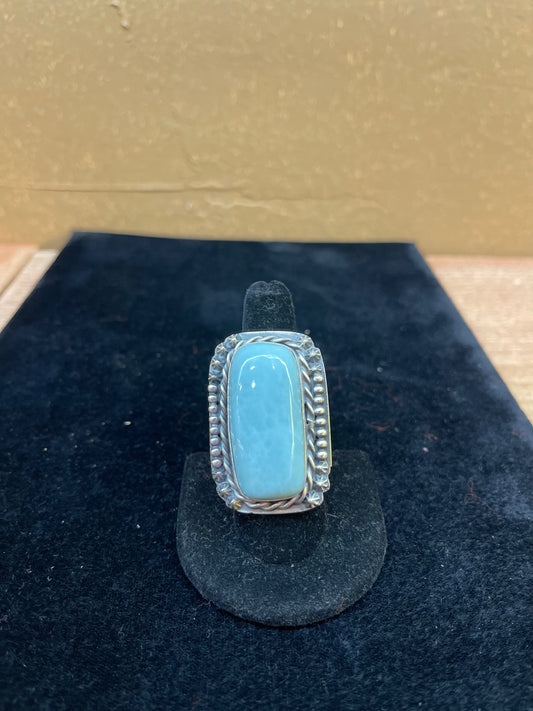 Turquoise Heavy Silver Ring By J.Piaso,Jr. Navajo