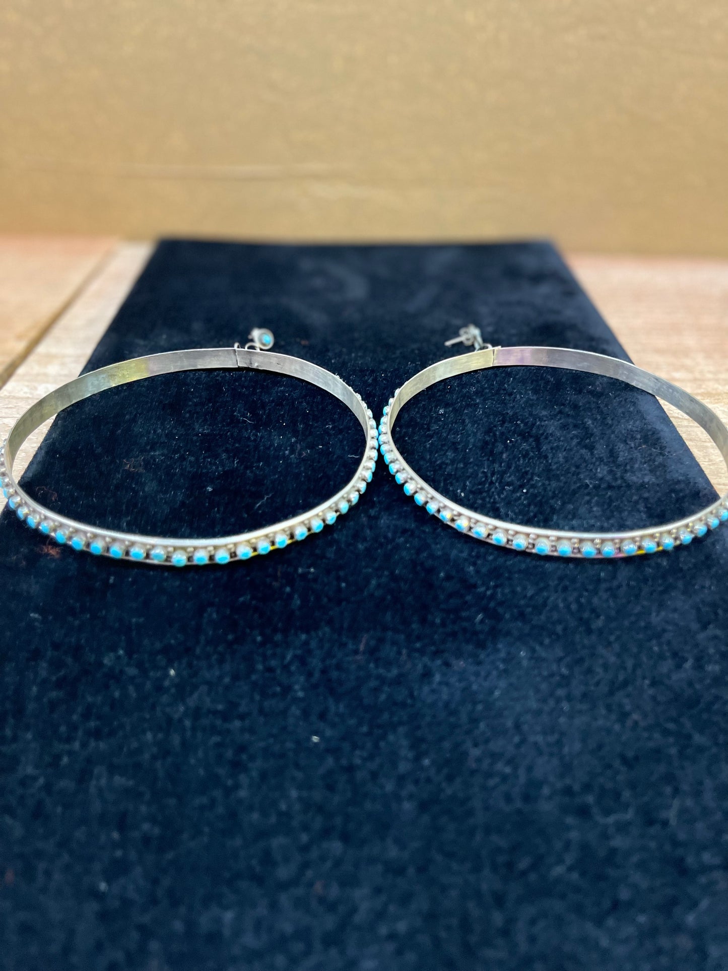 Sleeping Beauty Turquoise Large Hoop Earrings