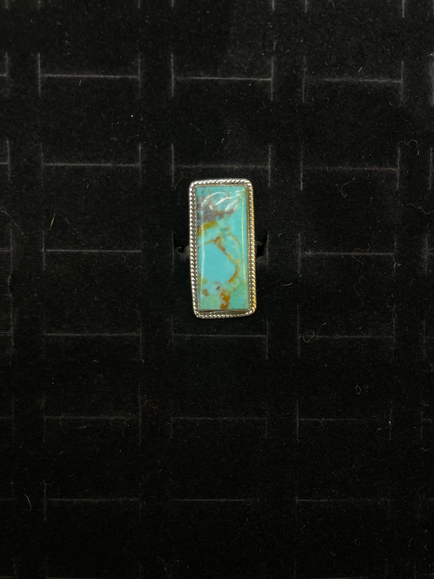 Kingman Turquoise Bar Adjustable Ring