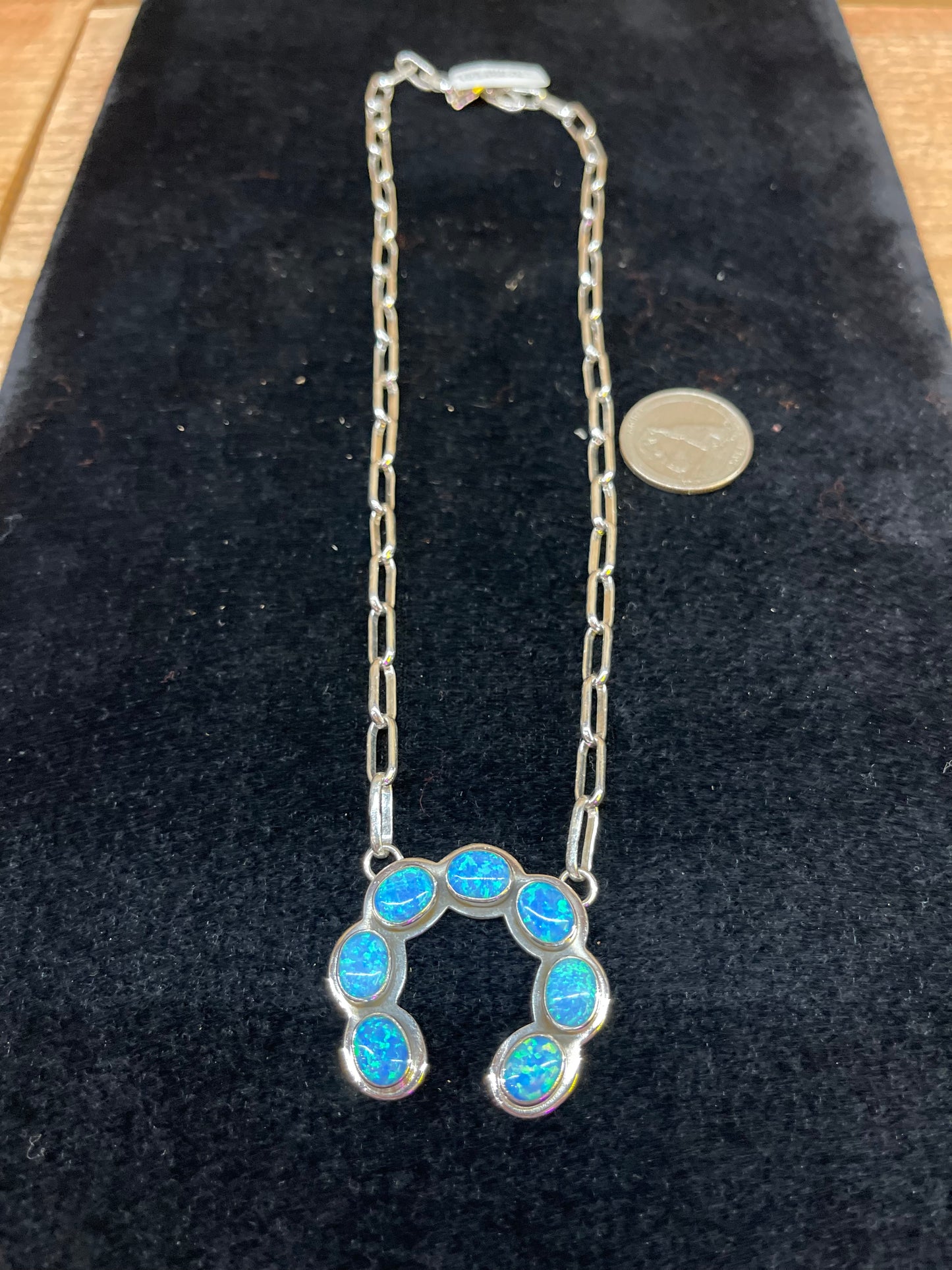 Blue Opal Chain Linked Necklace Naja