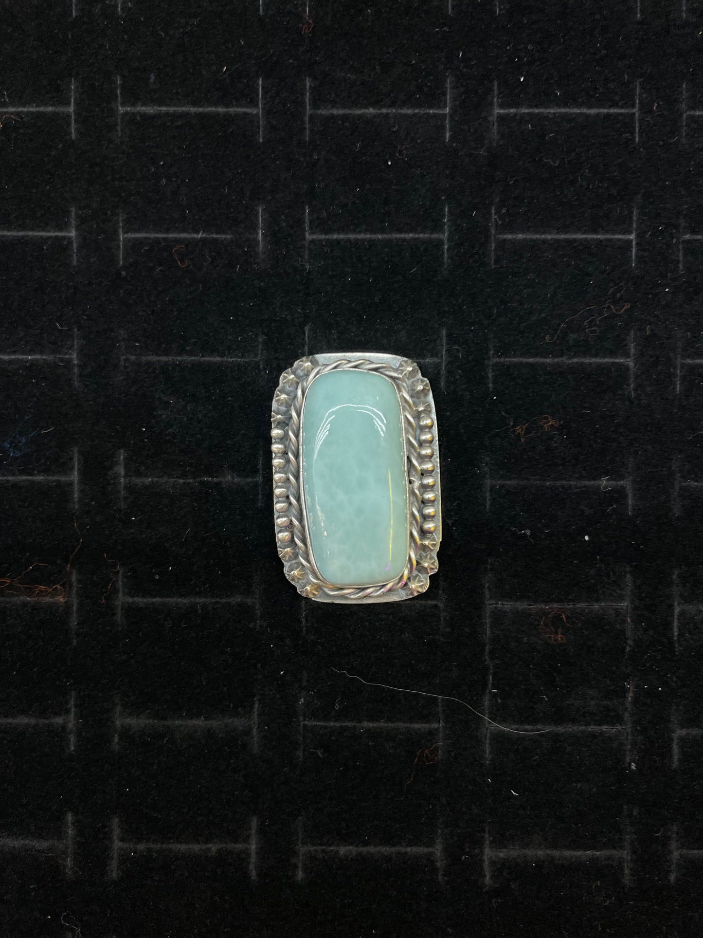 Turquoise Heavy Silver Ring By J.Piaso,Jr. Navajo