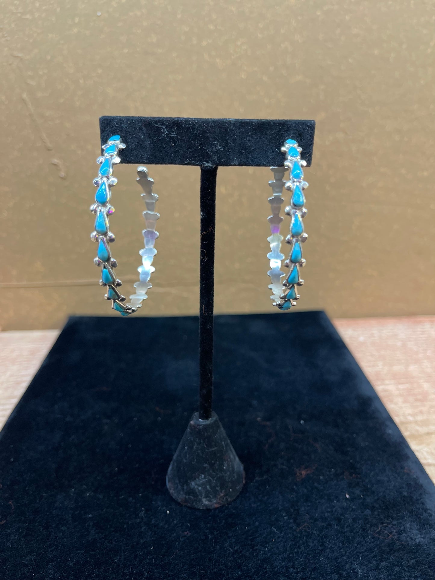 Sleeping Beauty Turquoise Hoops