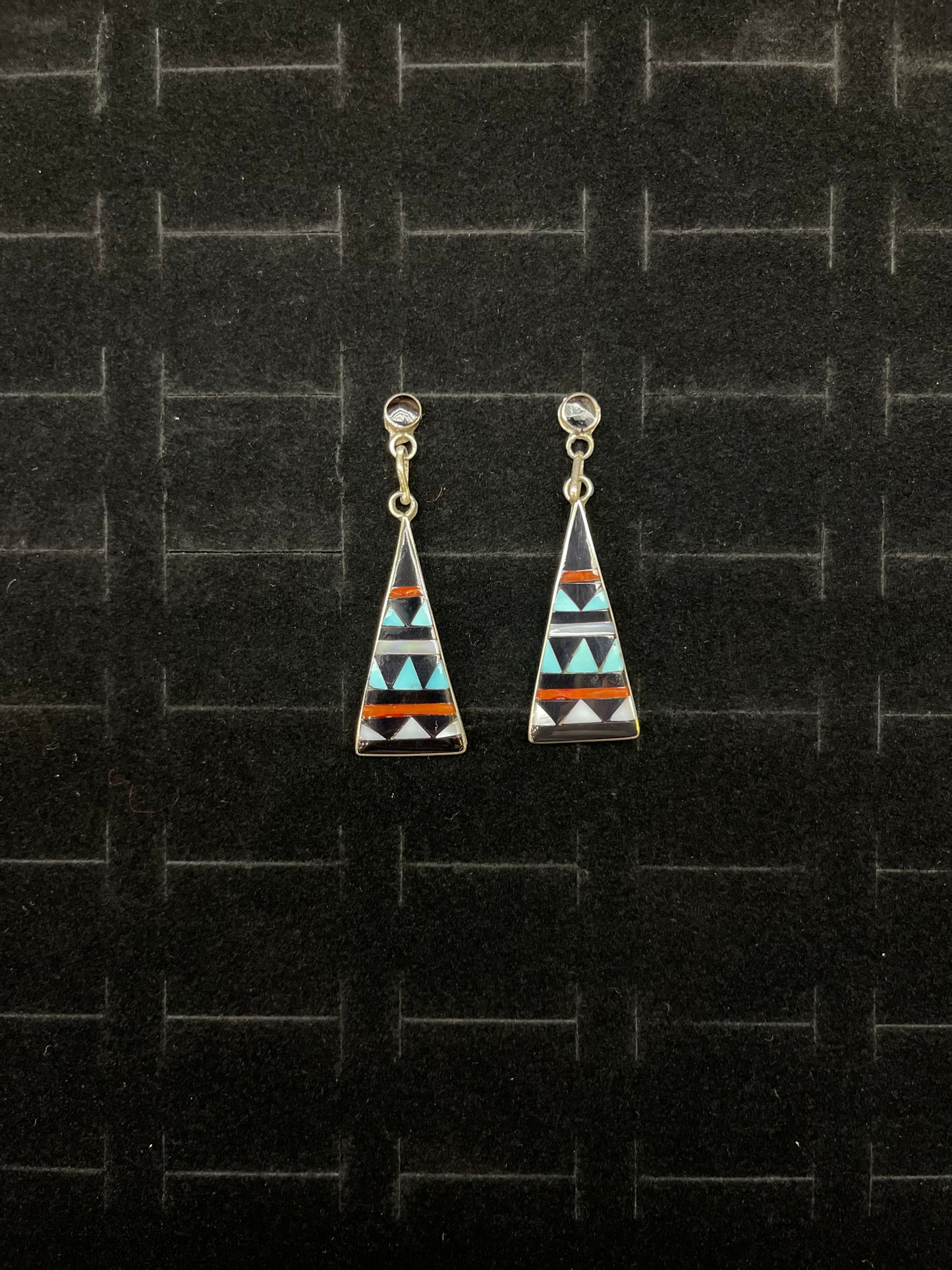 Zuni Triangle Inlay Earrings