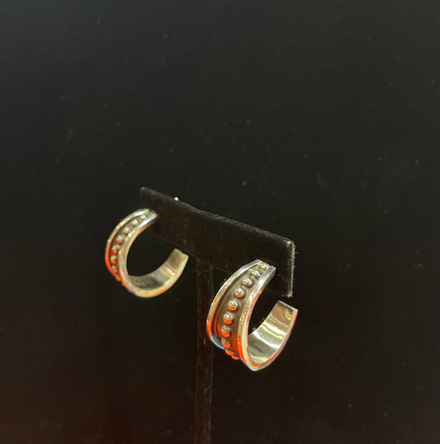 Sterling Silver Hoop Earrings by Tom Hawk, Navajo