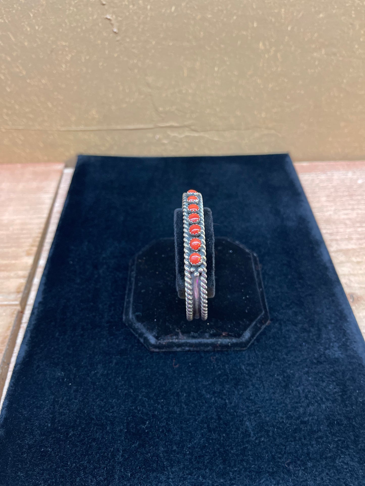 Red Coral Navajo Twisted Cuff Bracelet