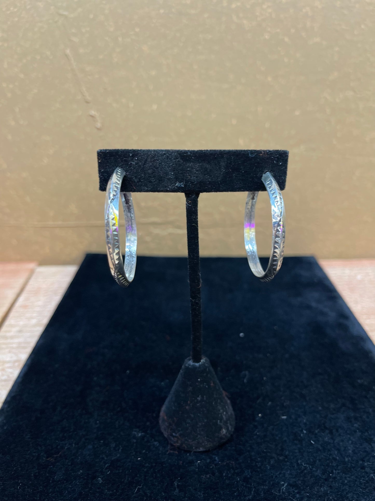 Triangle Wire Stamped Hoop Earrings