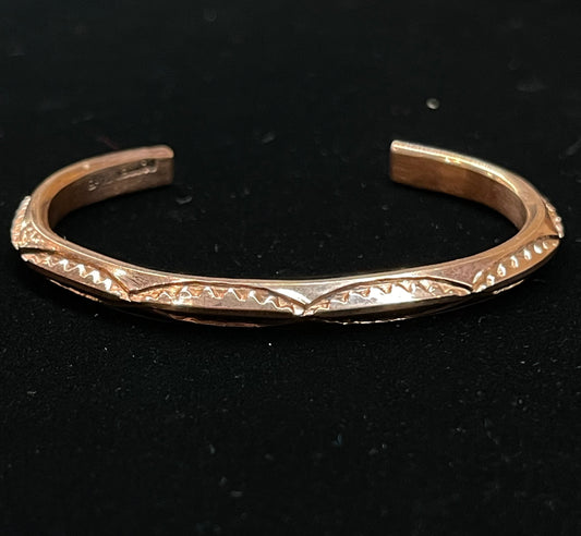 6 1/4" Stamped Copper Cuff by Elaine Tahe
