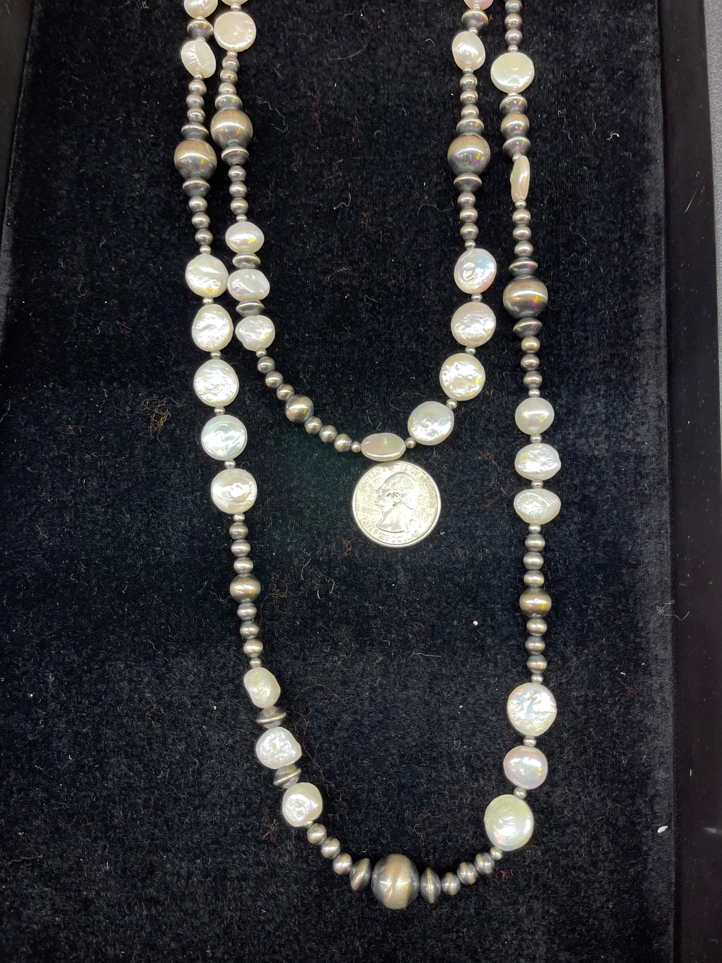 Freshwater Pearls and Navajo Pearl Wrap Necklace