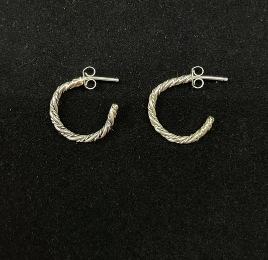 Small Hoop Earrings by Elaine Tahe, Navajo
