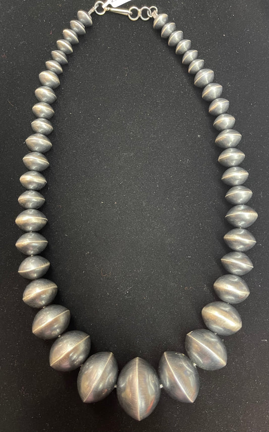 22" Handmade Graduated Navajo Pearls by Austin Haley, Navajo