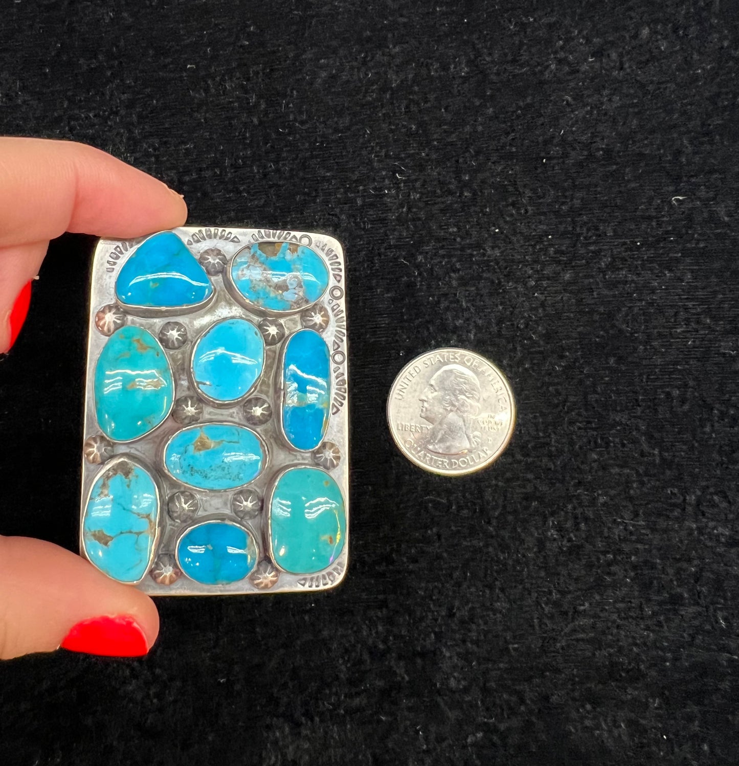 Kingman Turquoise Belt Buckle & Adjustable Ring