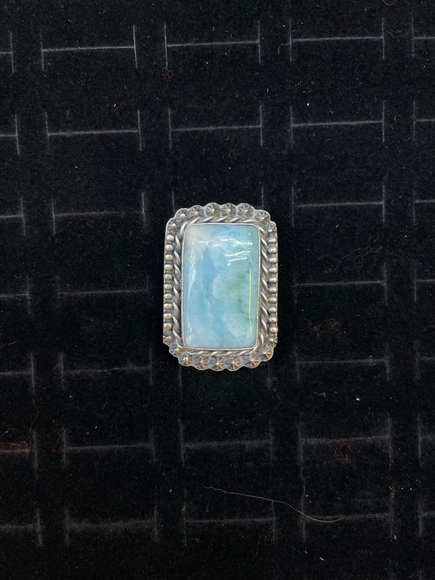 Turquoise Heavy Silver Ring By J.Piaso, Jr. size 9.0