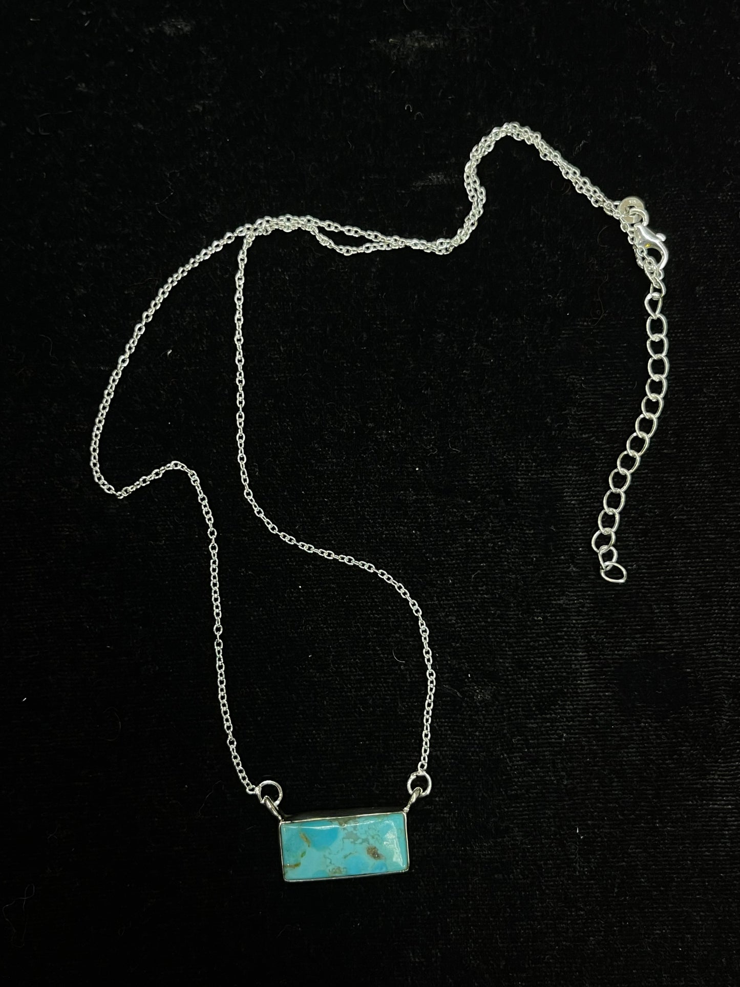 Dainty Kingman Turquoise Bar Necklace