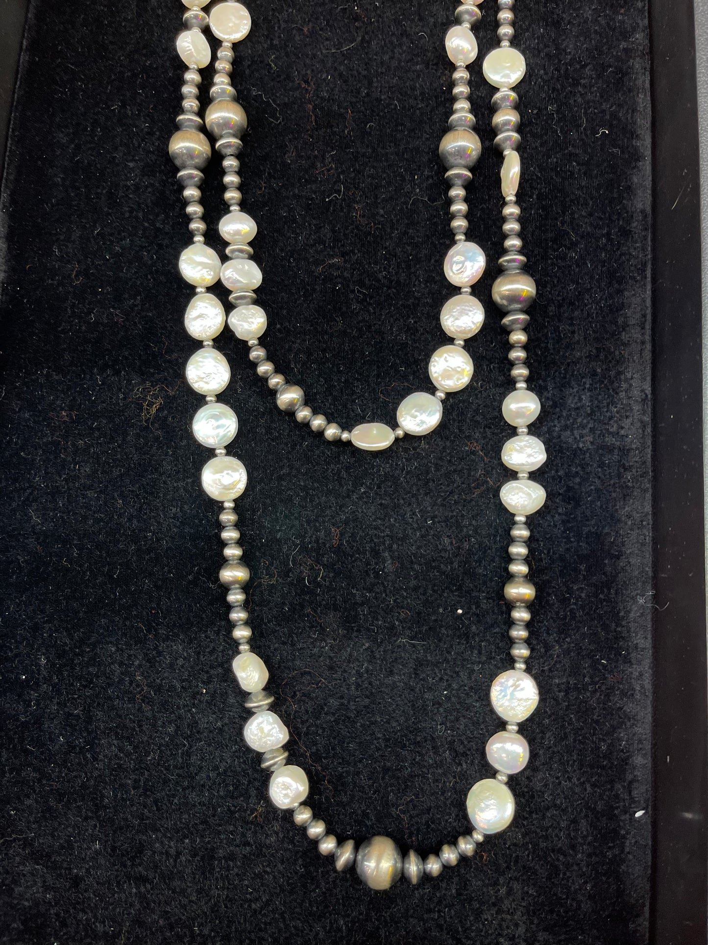 Freshwater Pearls and Navajo Pearl Wrap Necklace