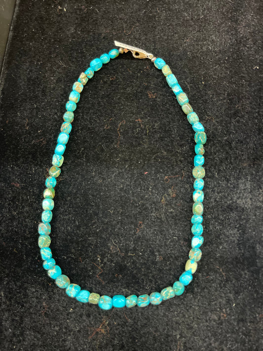 LOT 87 4/14 Little Stone Linked Turquoise Necklace