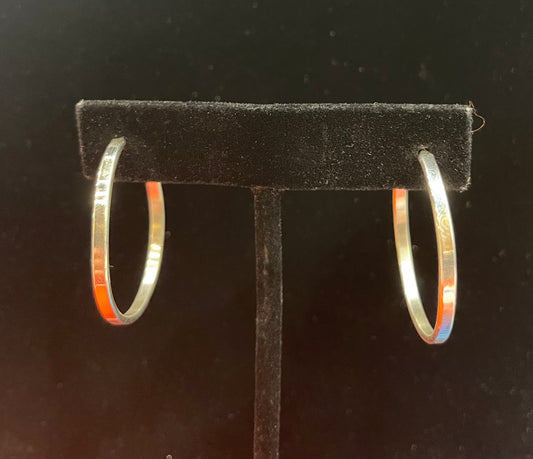 Hoop Earrings by Elaine Tahe, Navajo