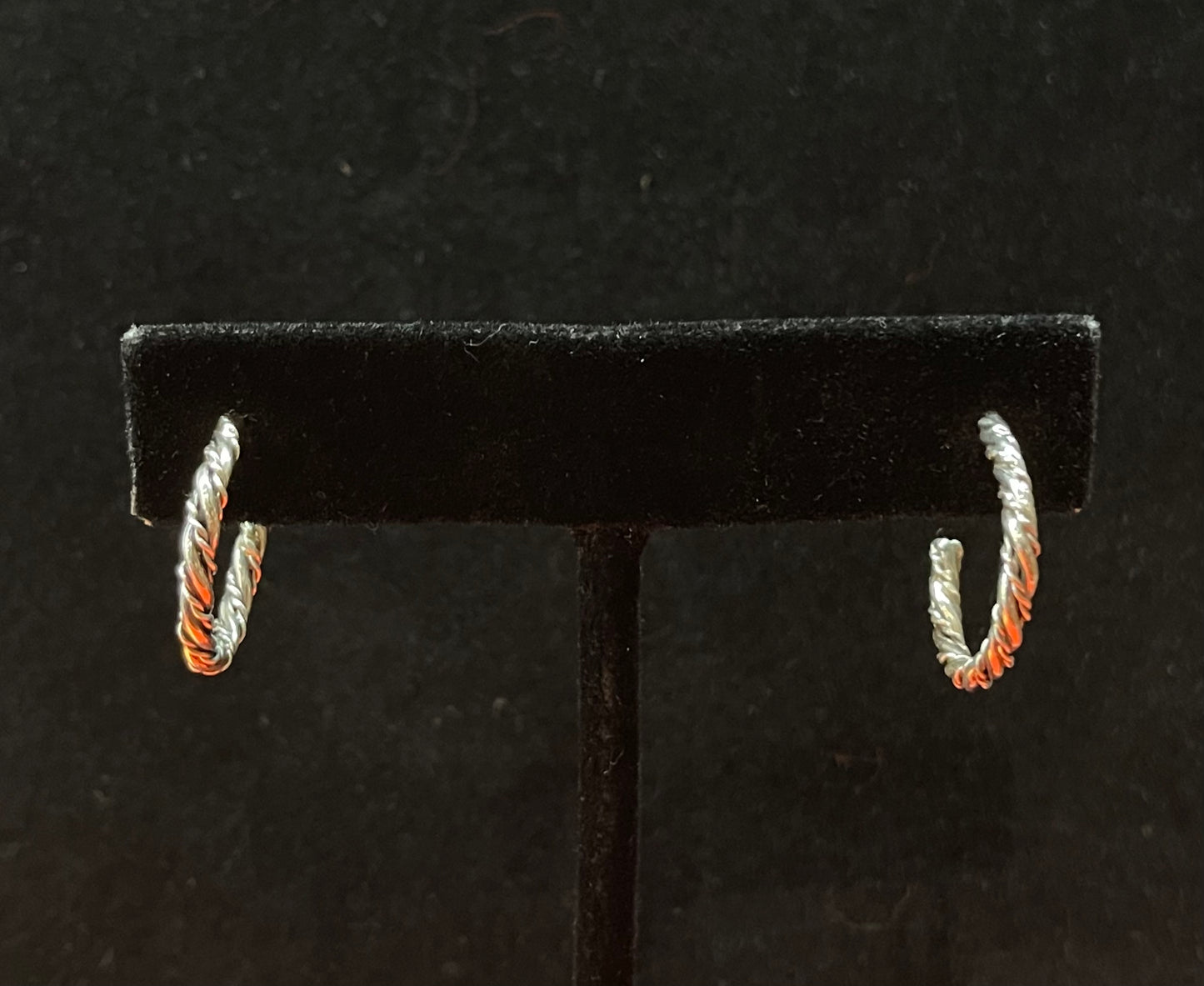 Small Hoop Earrings by Elaine Tahe, Navajo