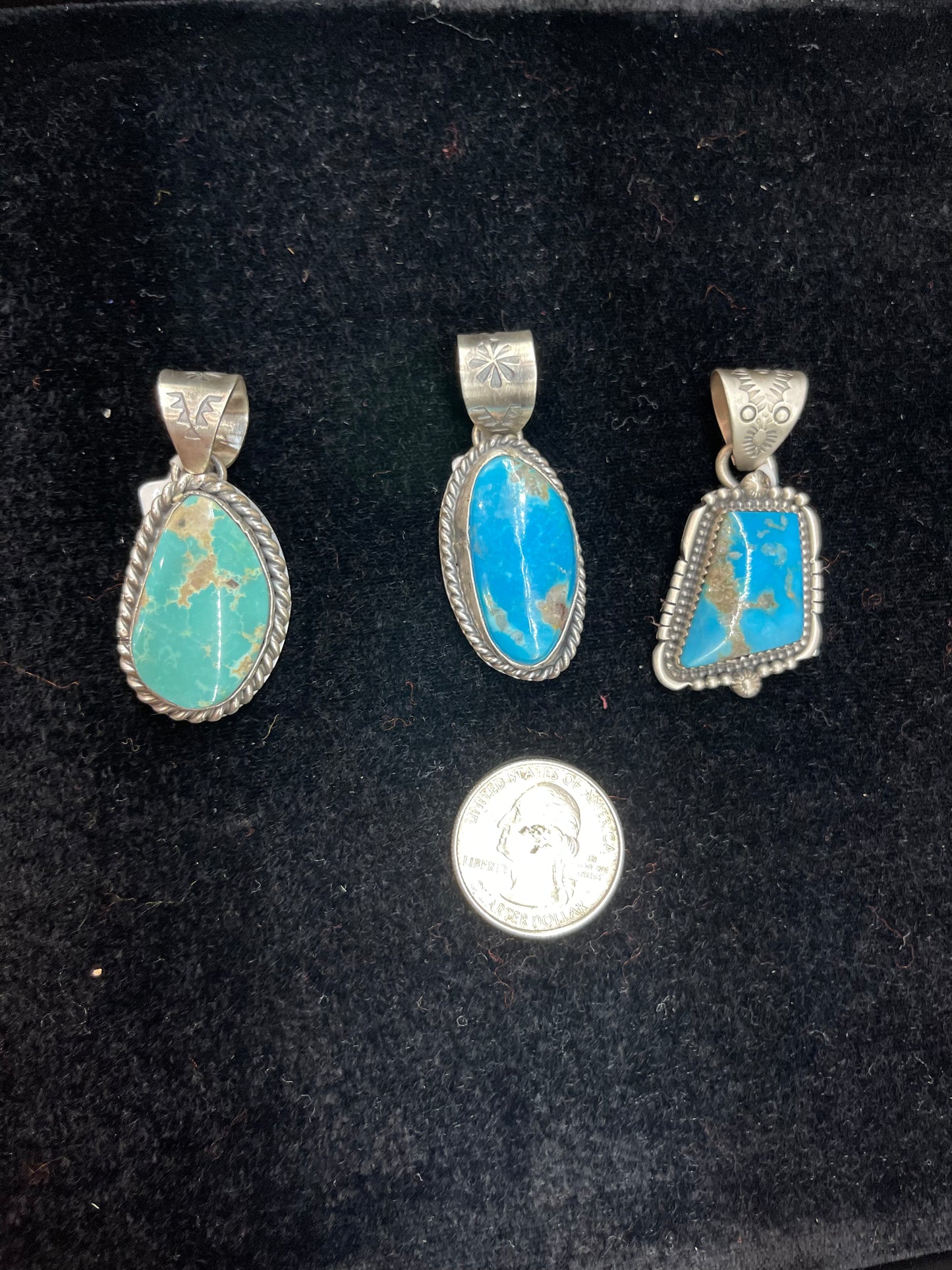 Turquoise Pendants Different Shapes and Sizes