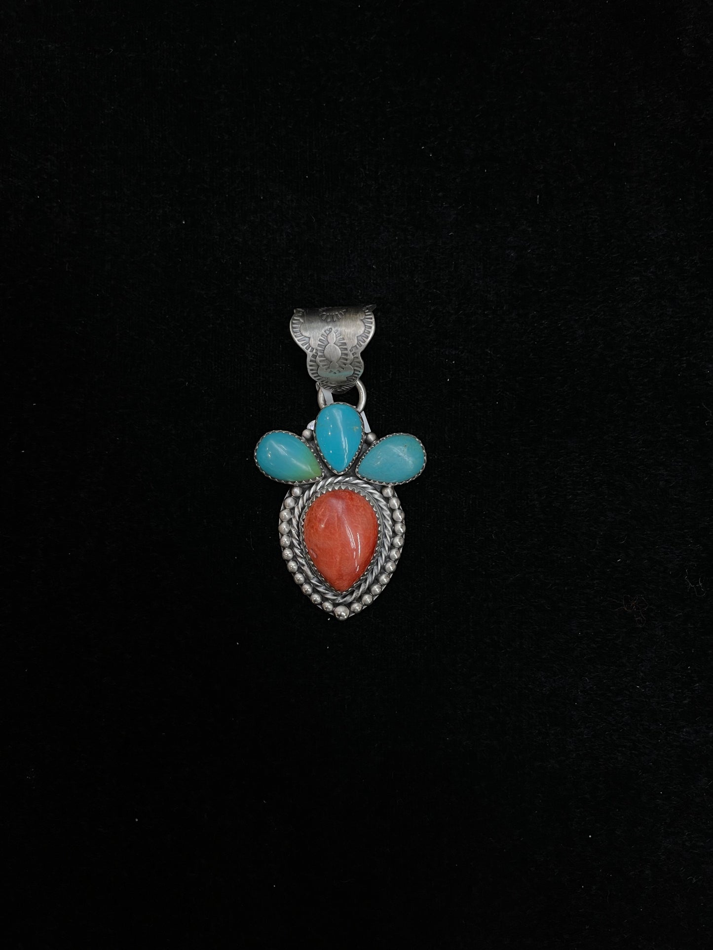 Spiny Oyster Shell & Turquoise Pendant by Zia 12mm bale