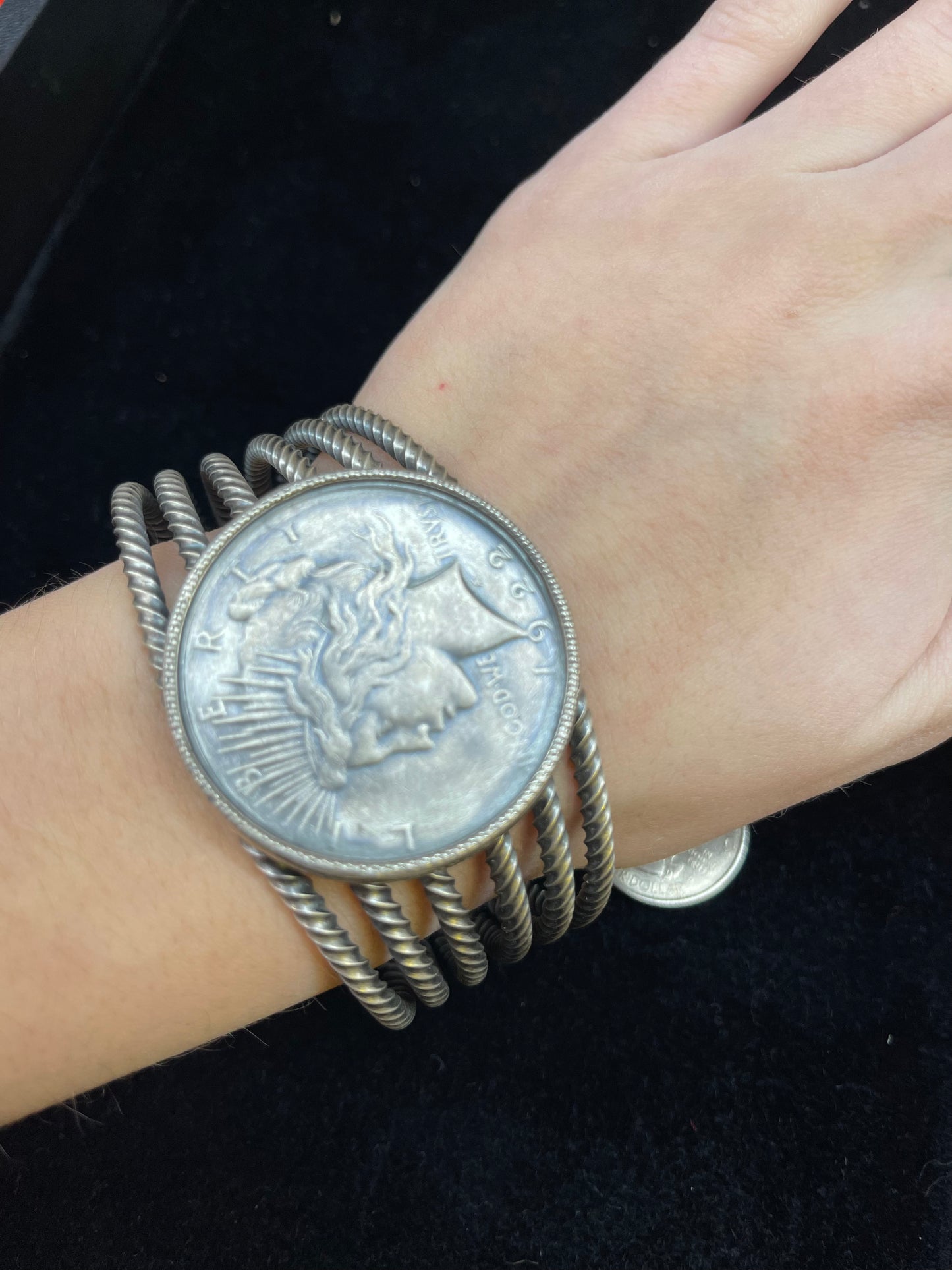 1922 Silver Dollar Twisted Cuff Bracelet
