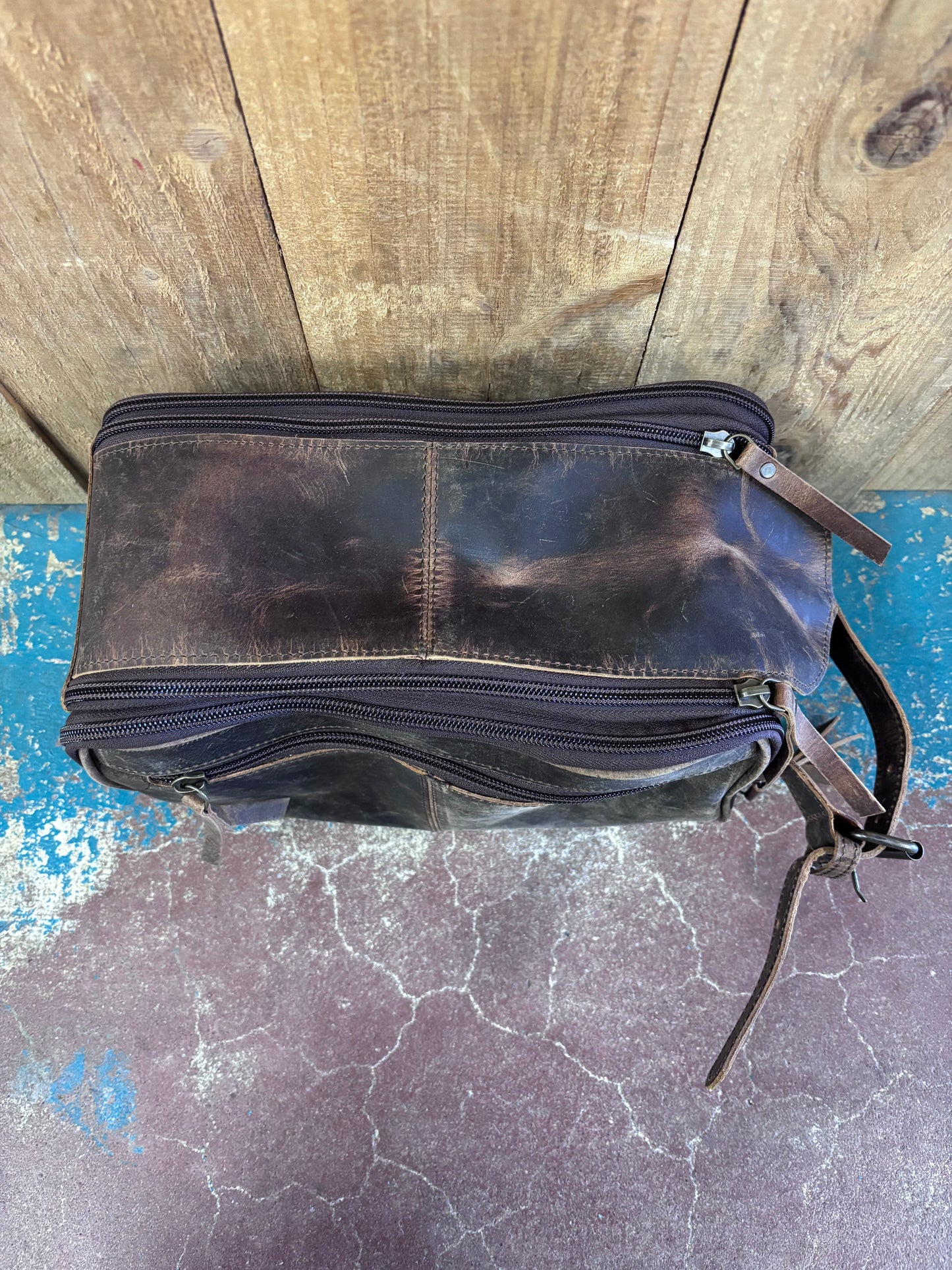 Brown Leather Shaving Kit