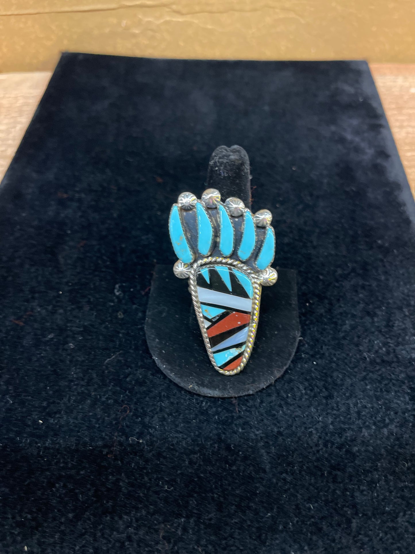 Turquoise Claw Ring by Bobby Lujan