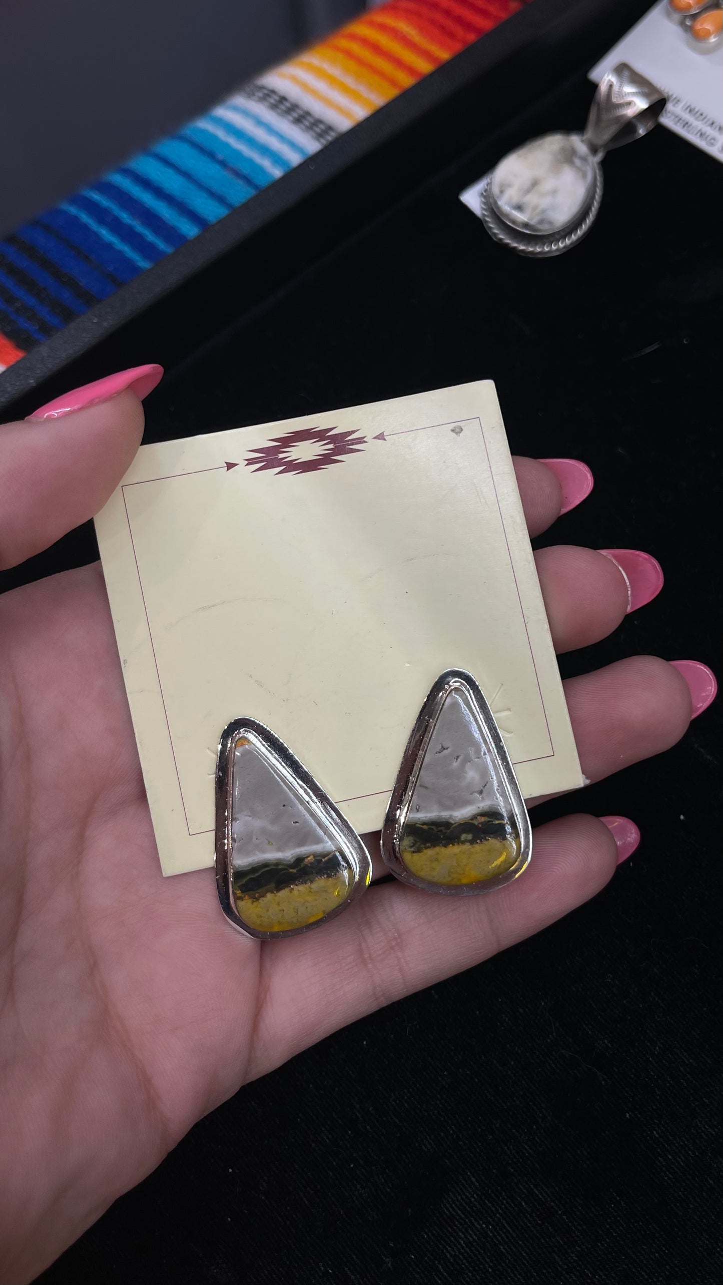 LOT 56 E 1/11 Bumble Bee Jasper Post Earrings