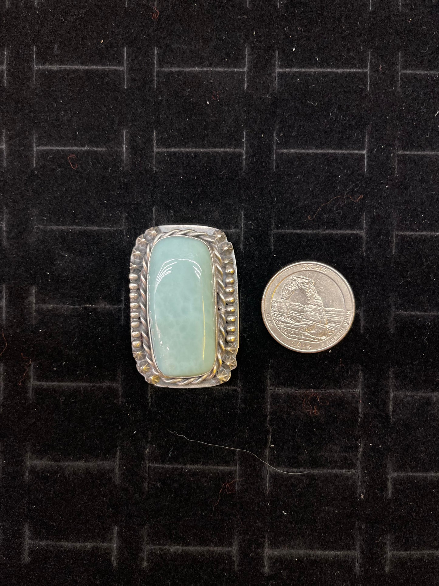 Turquoise Heavy Silver Ring By J.Piaso,Jr. Navajo