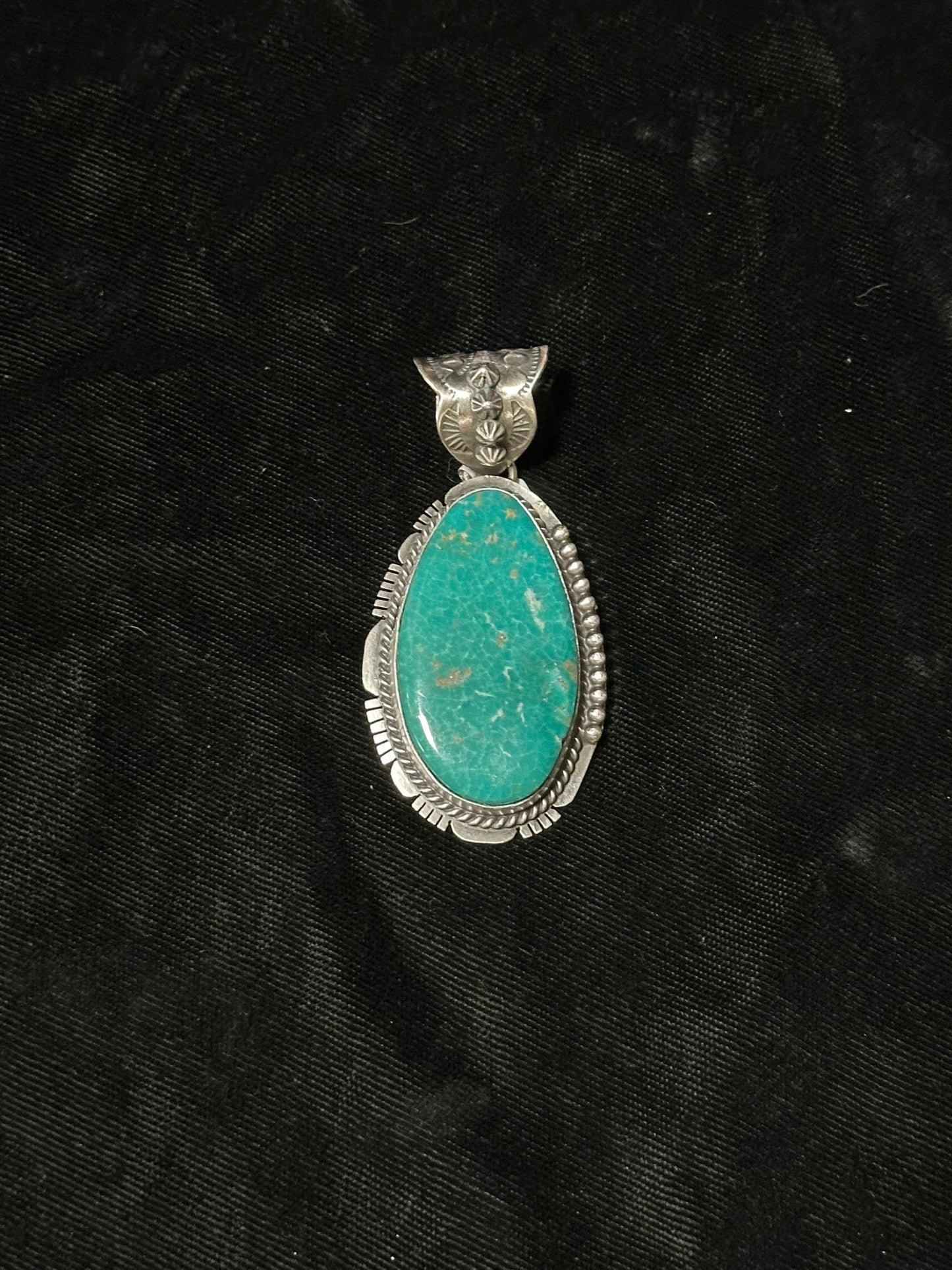 Emerald Valley Turquoise Pendant with 11mm Bale by John Nelson, Navajo