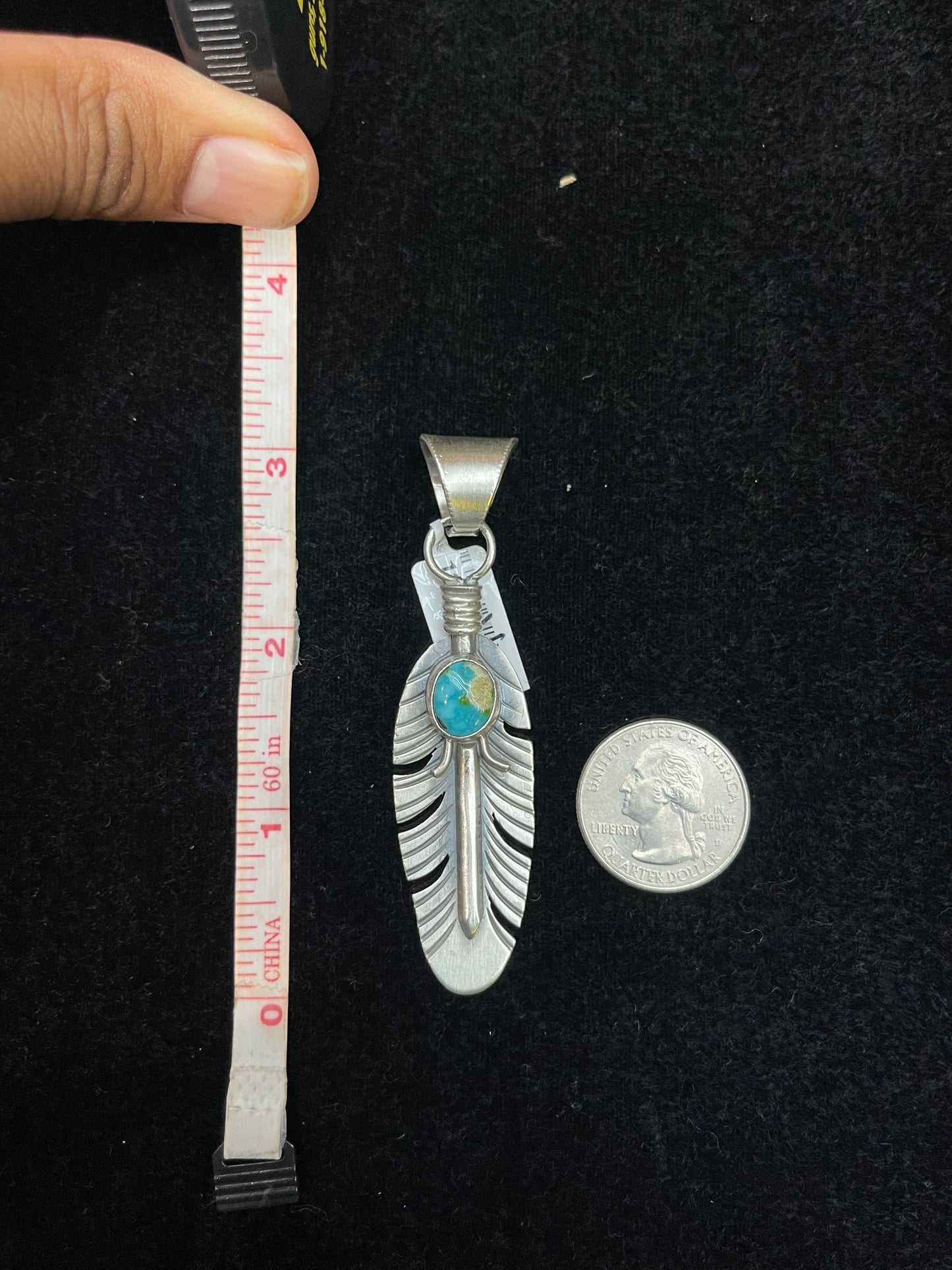 Sonoran Gold Feather Pendant by Jeff Largo