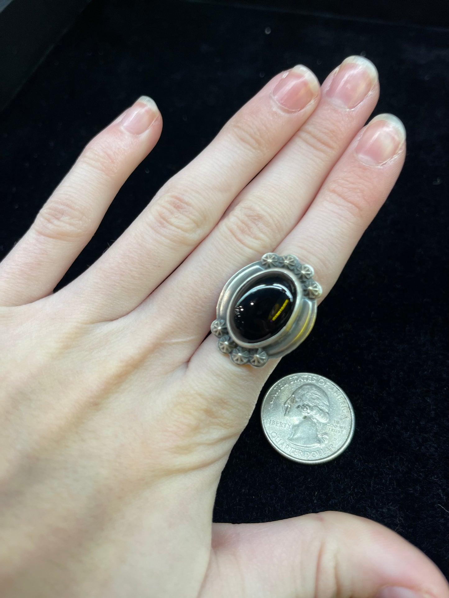 Black Onyx and Sterling Silver Ring