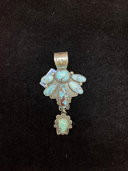 Golden Hills Turquoise Pendant By T.Nez Navajo