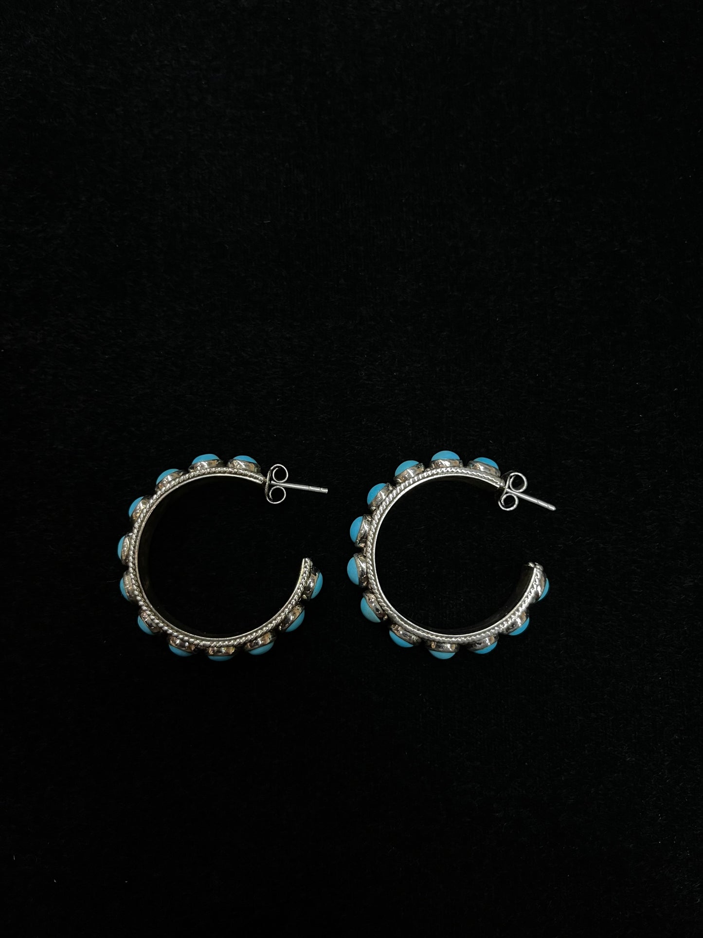 Sleeping Beauty Turquoise Hoop Earrings