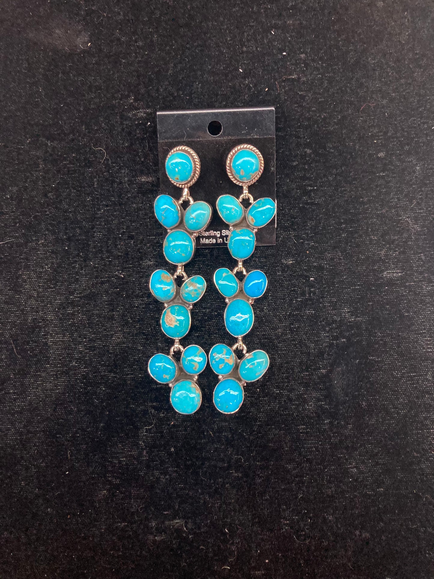 Natural Sleeping Beauty Turquoise Dangle Earrings
