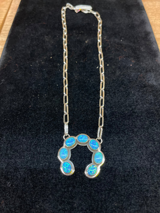 Blue Opal Chain Linked Necklace Naja