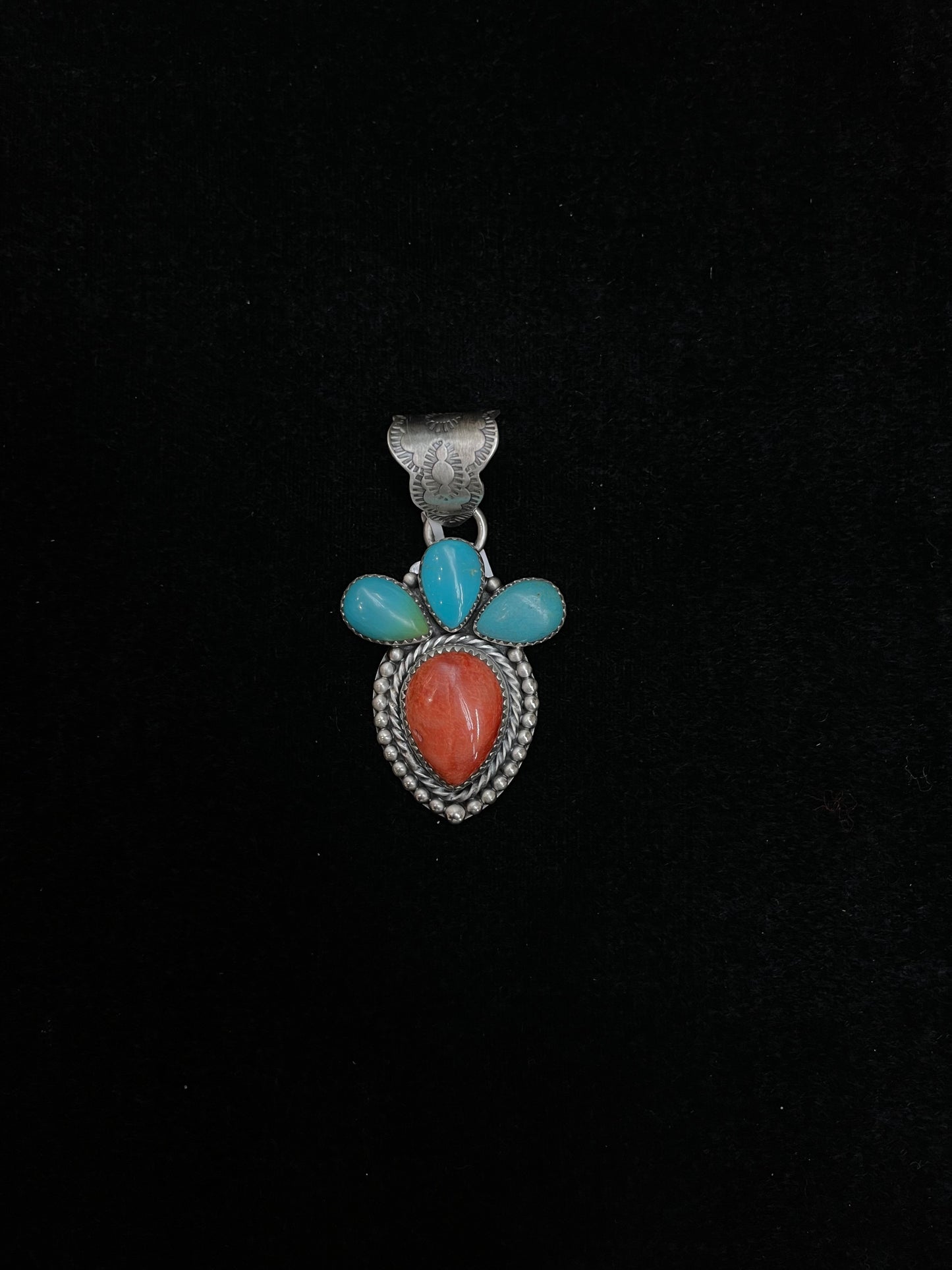 Spiny Oyster Shell & Turquoise Pendant by Zia 12mm bale