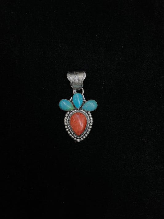 Spiny Oyster Shell & Turquoise Pendant by Zia 12mm bale