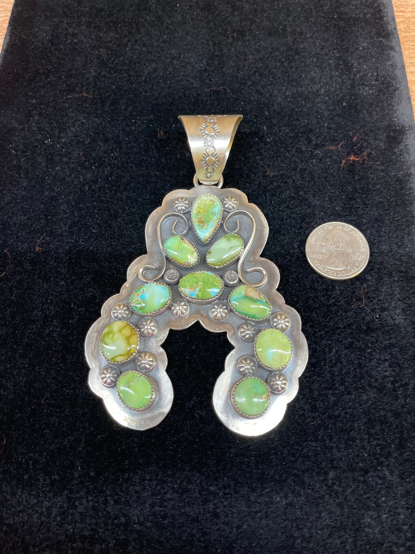 Sonoran Gold Turquoise Pendant By Delbert Secatero Navajo