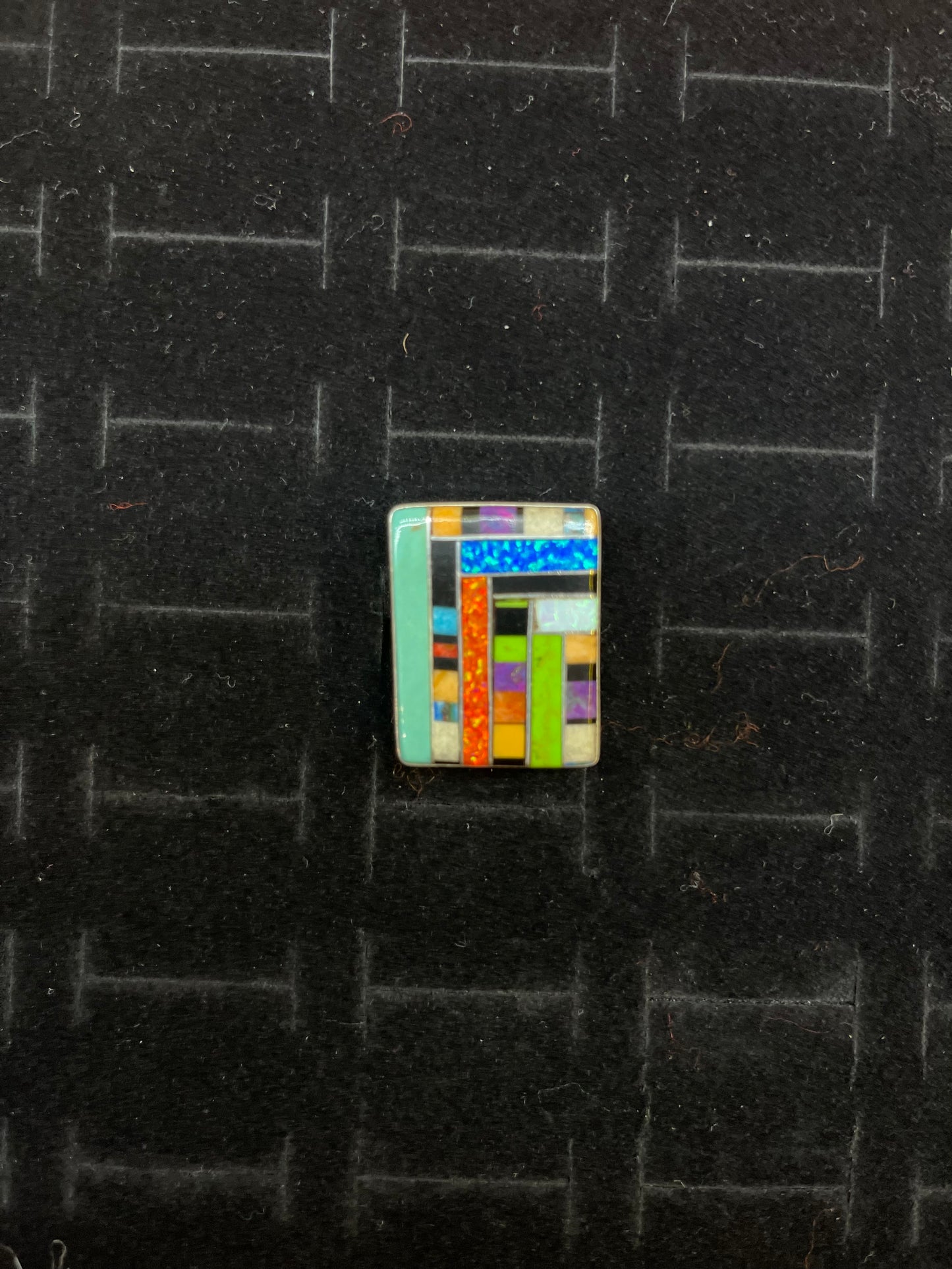 10.5 Multi Stone Square Ring By Ronald And Petra Chavez Santo Domingo