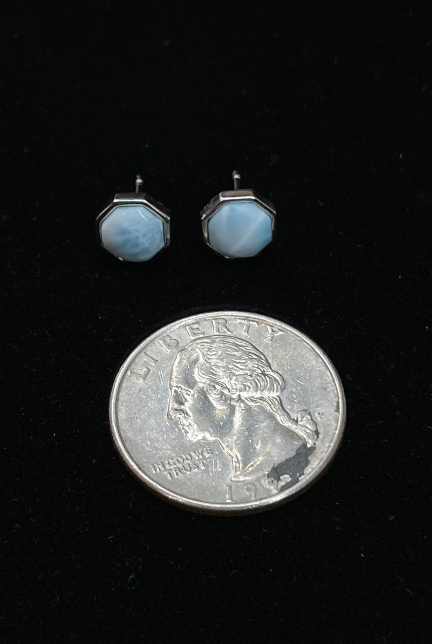 Small Larimar Post Earrings