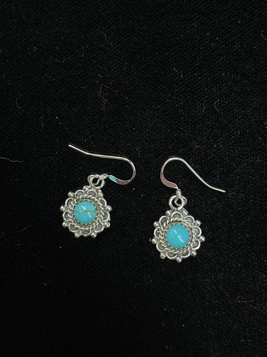 Turquoise Dangle Earrings by Emery Spencer, Navajo