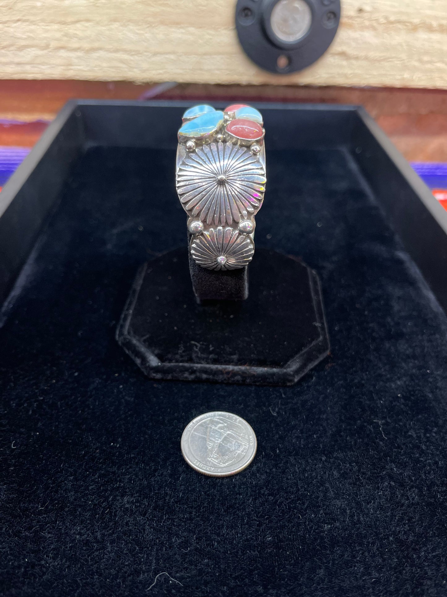 Larimar and Rhodochrosite Bracelet