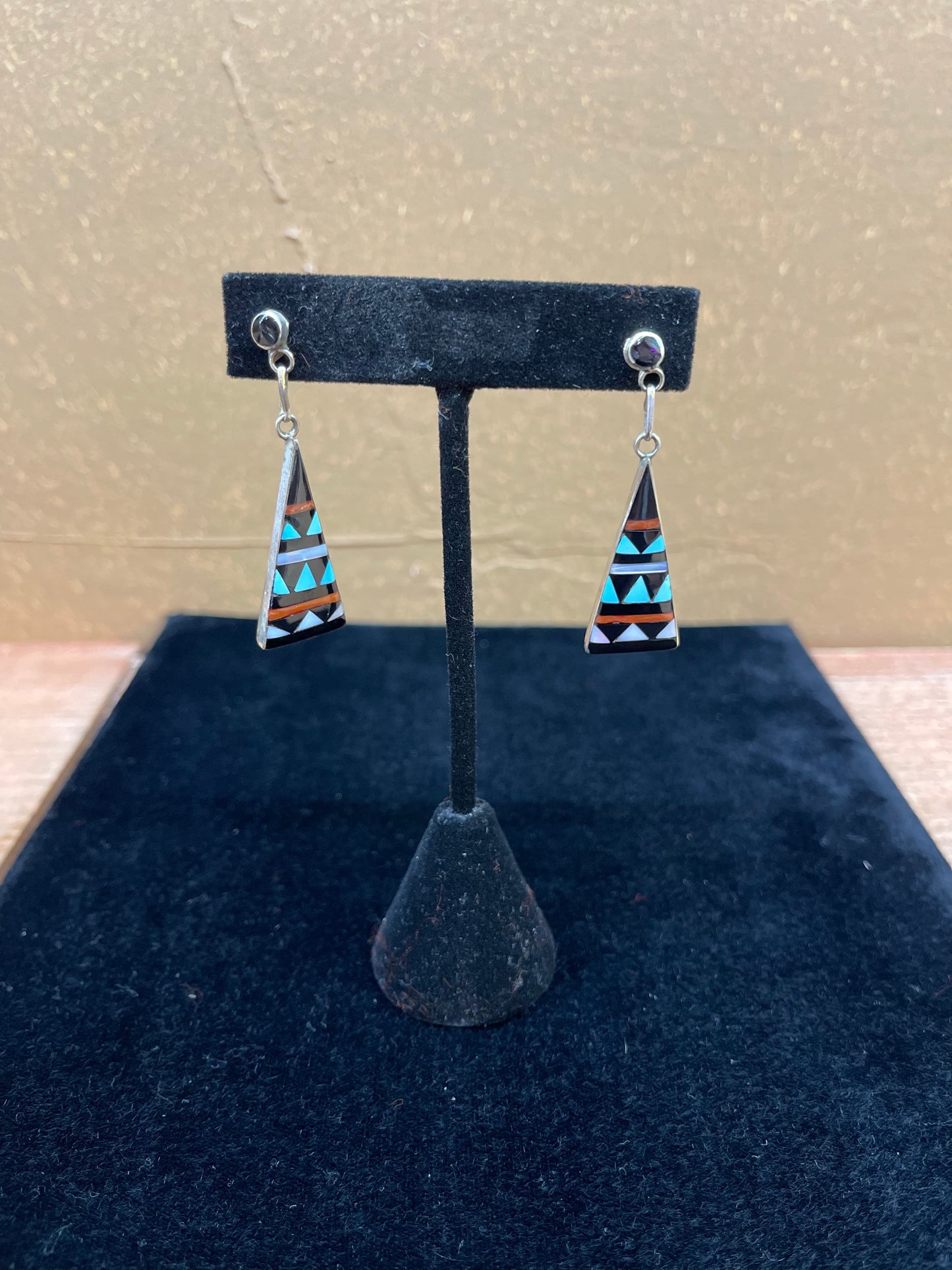 Zuni Triangle Inlay Earrings