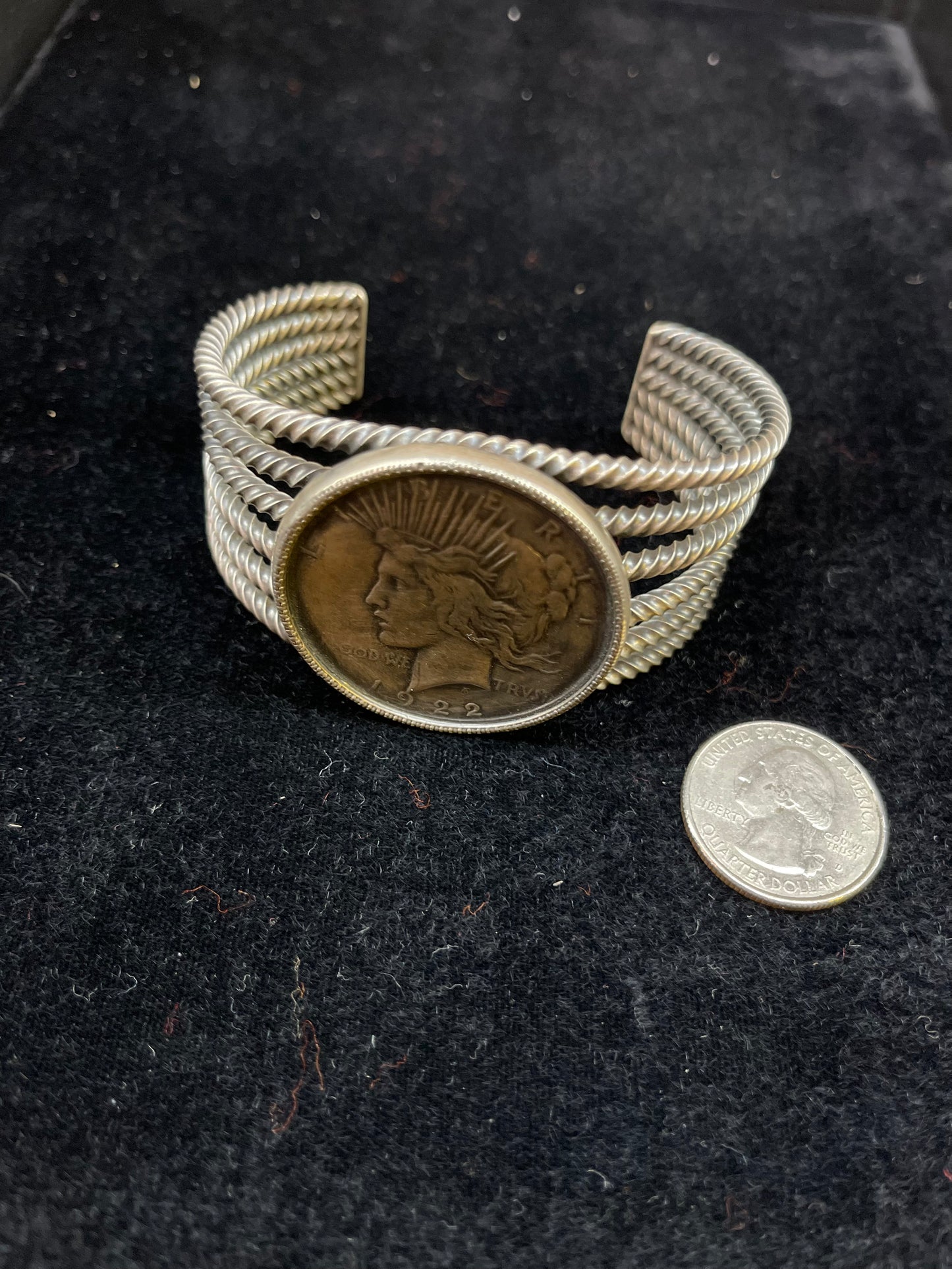 1922 Silver Dollar Twisted Cuff Bracelet