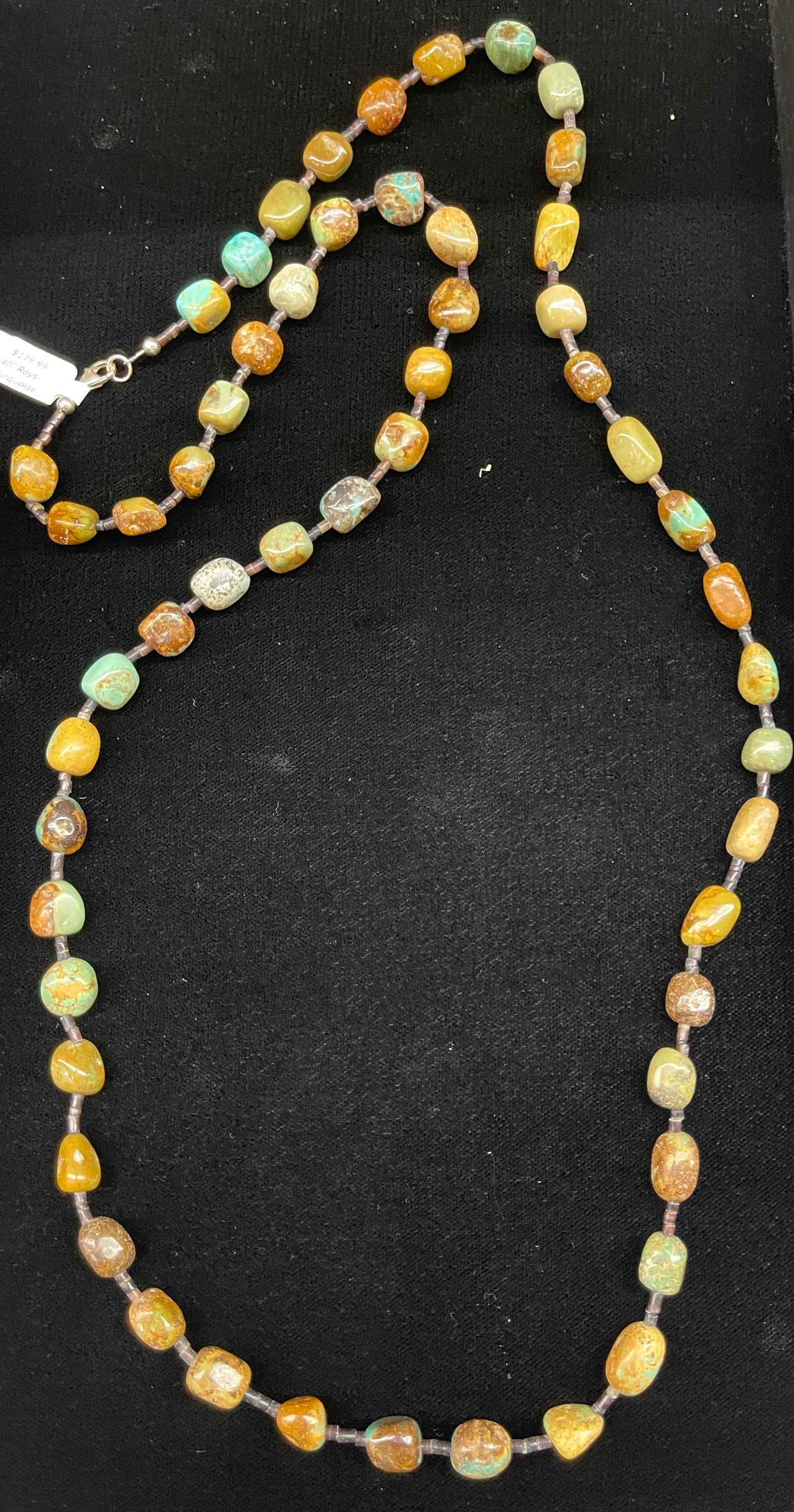 40" Royston Turquoise Nuggets and Pinshell Beads