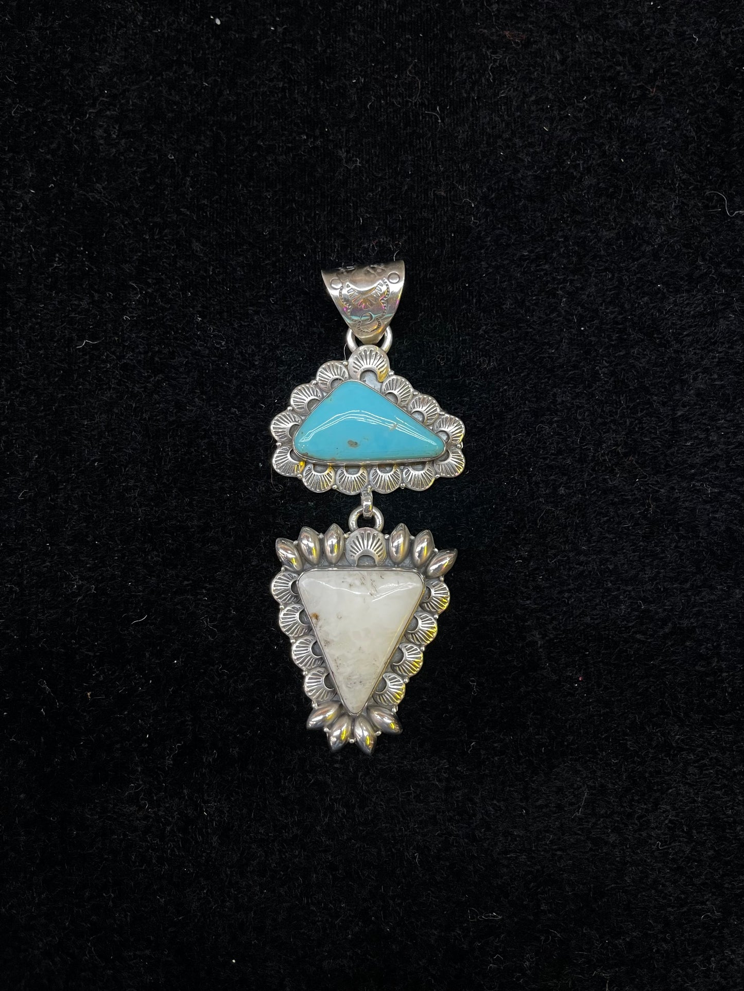 White Buffalo and Turquoise Pendant