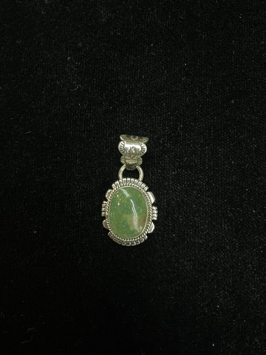 Green Turquoise Pendant with 6mm Bale by Zia
