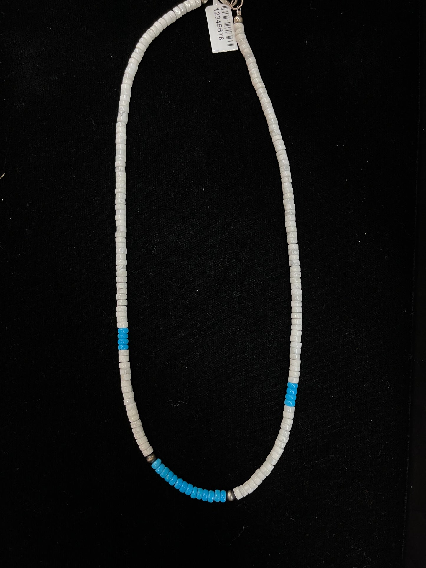 18" 4mm Howlite and Sleeping Beauty Turquoise Necklace